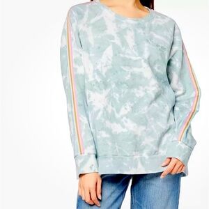 Rip Curl | Twin Fin Tie Dye Striped Logo Crewneck Sweatshirt Size XS